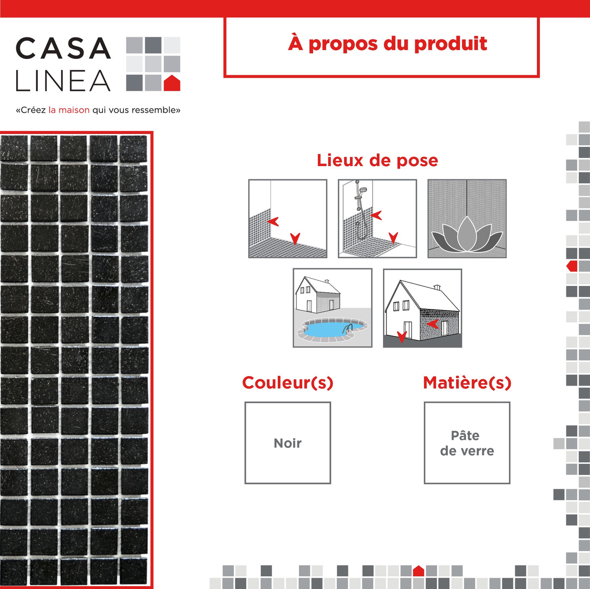 Mosaique decoration noir