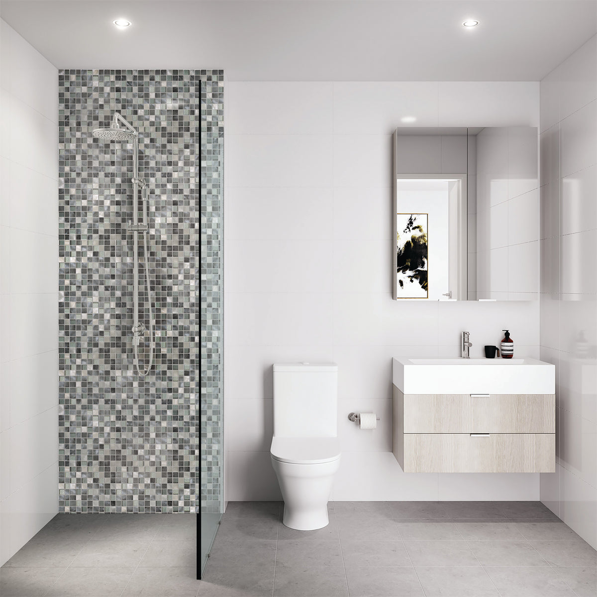 Mosaïque Fantasia Gris carré
