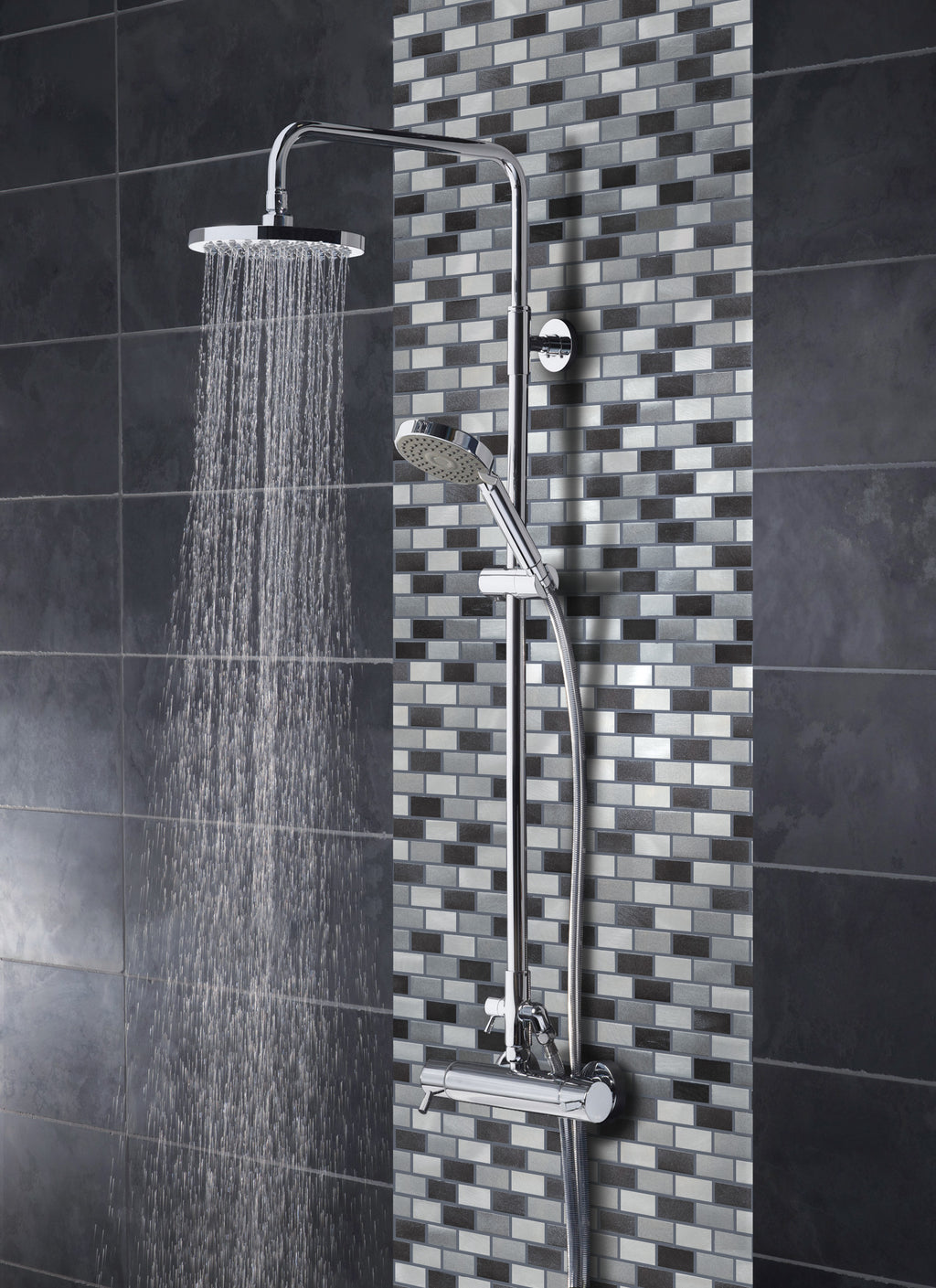Mosaïque mini briquette gris noir