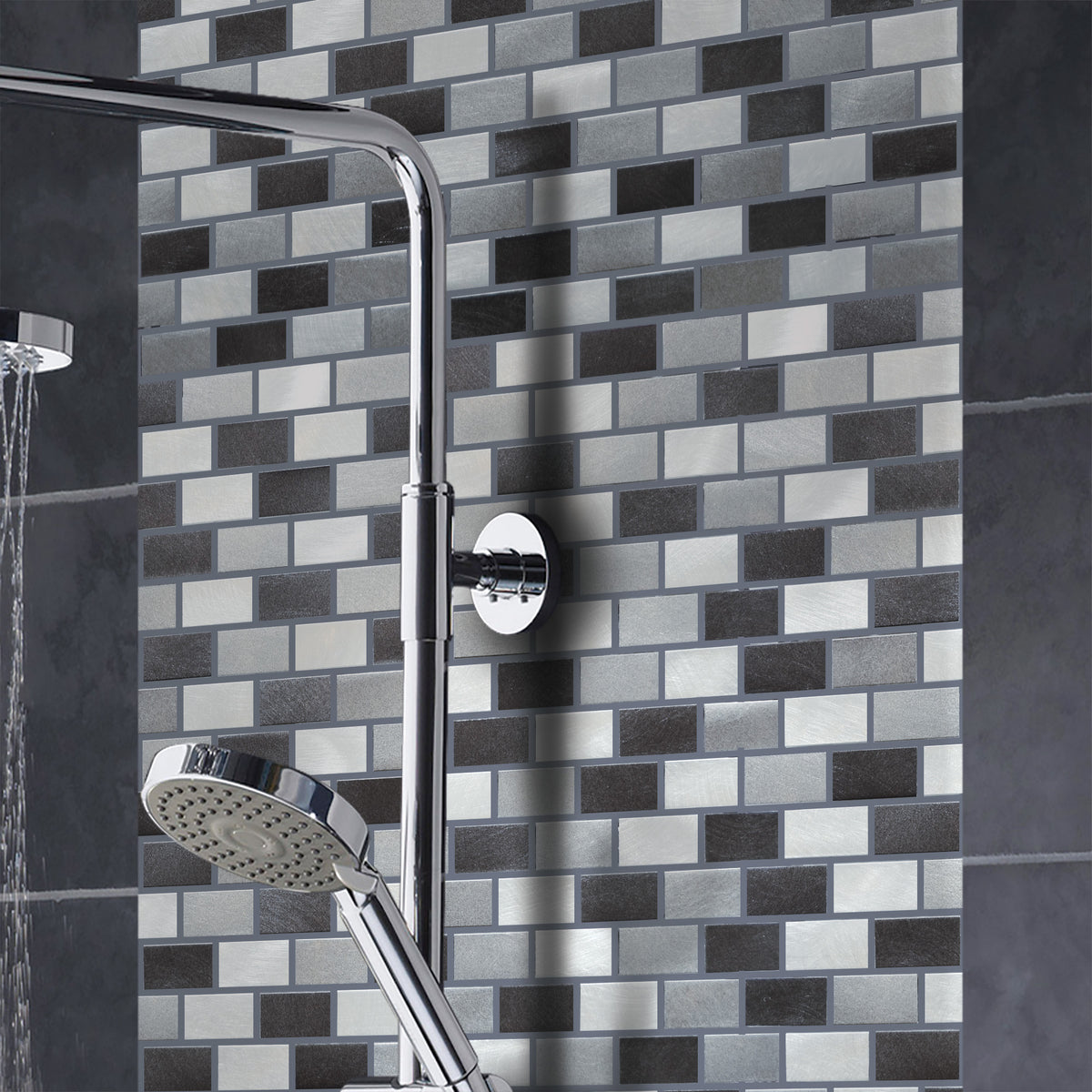 Mosaïque mini briquette gris noir