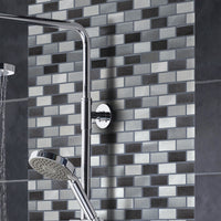 Mosaïque en aluminum gris et noir douche salle de bain