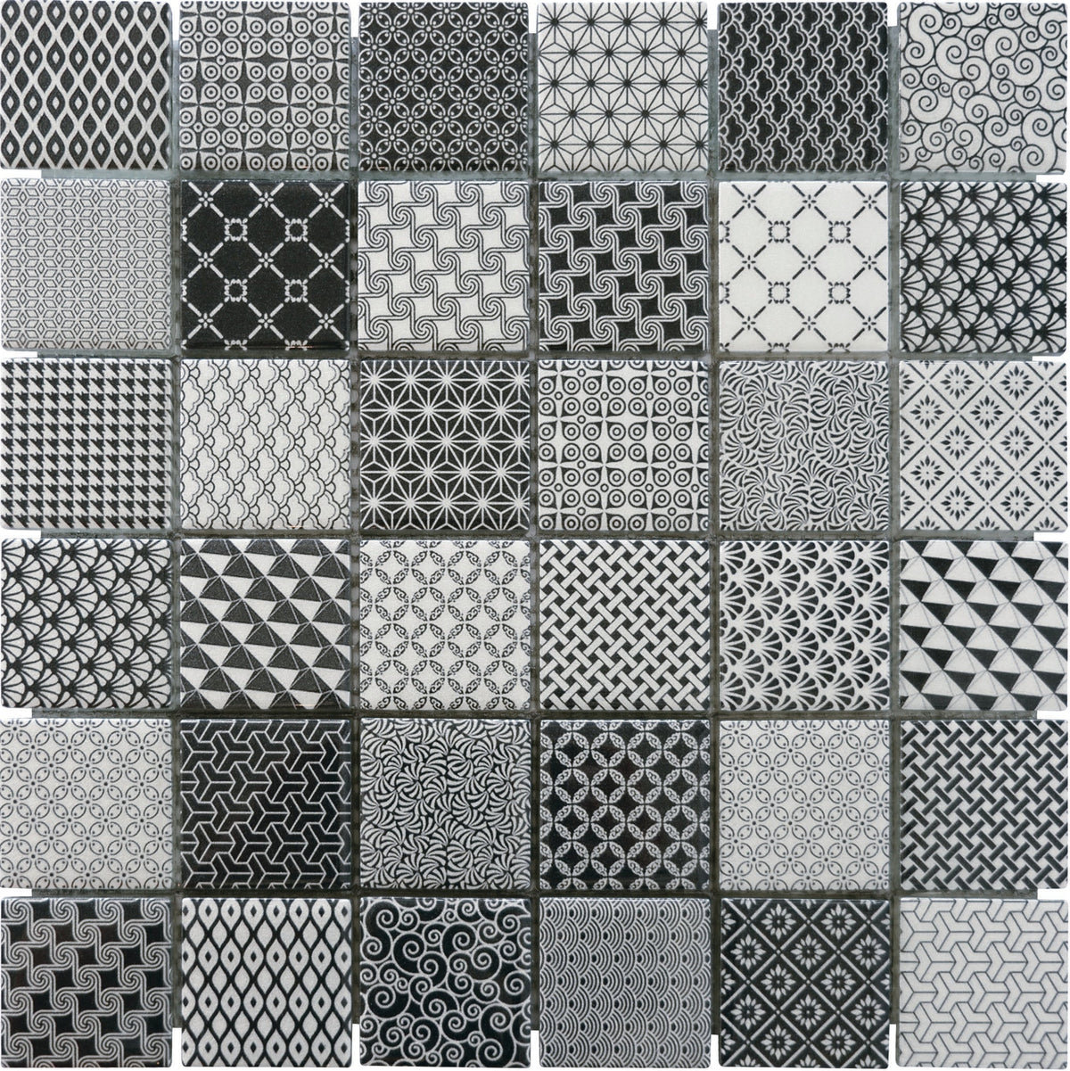 Mosaïque résine mix gris