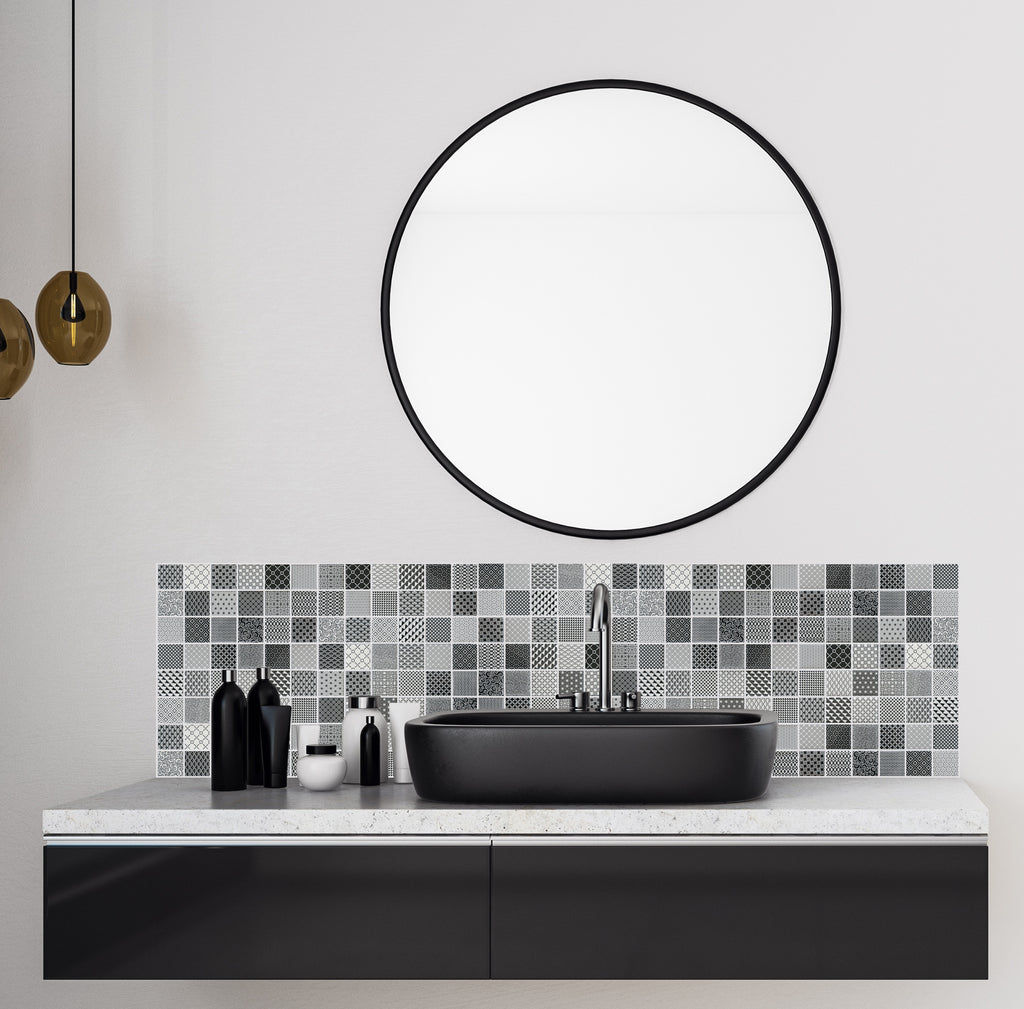Mosaïque résine mix gris