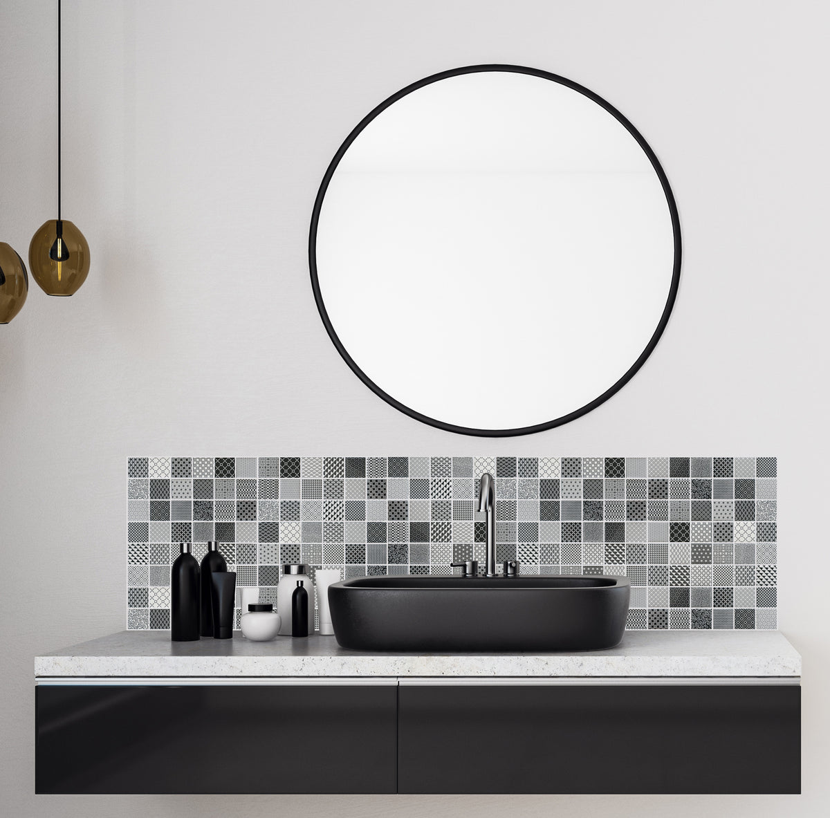 Mosaïque résine mix gris
