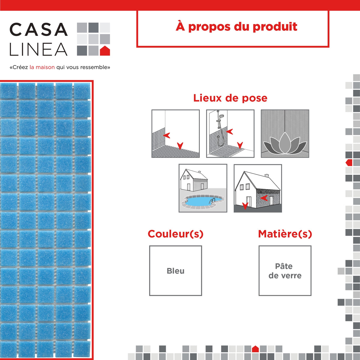 Mosaique decoration bleu