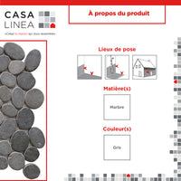 Mosaïque galet scie gris infographie produit