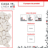 Mosaïque palladien marbre crème infographie produit