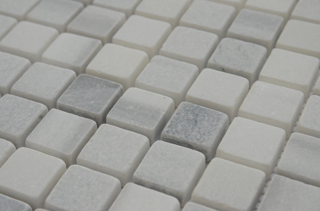 Mosaïque marbre gris vieilli