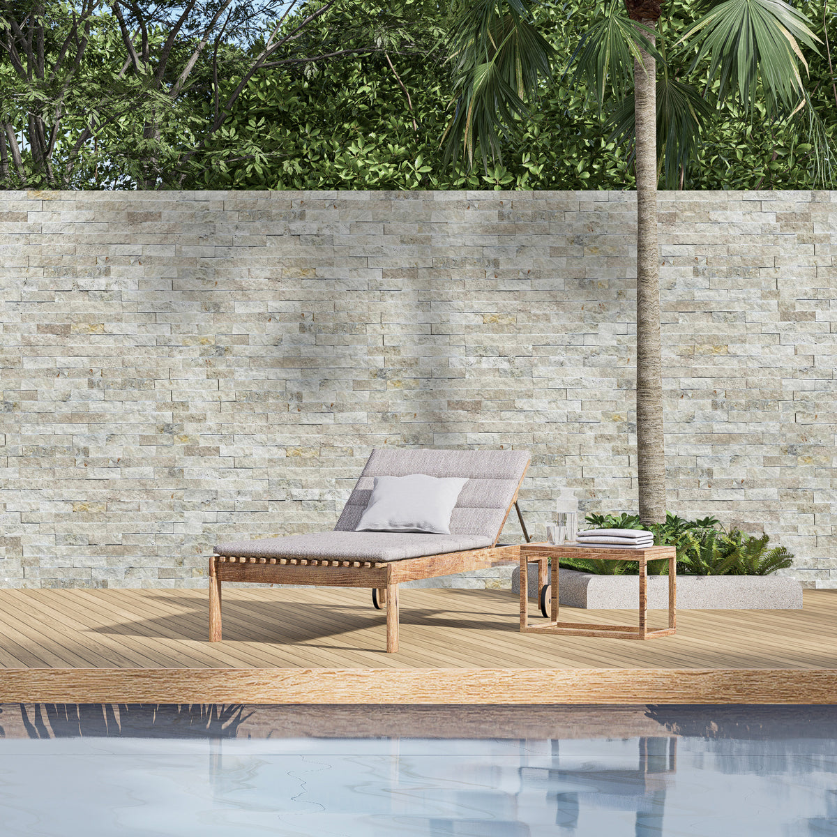 Parement travertin mix