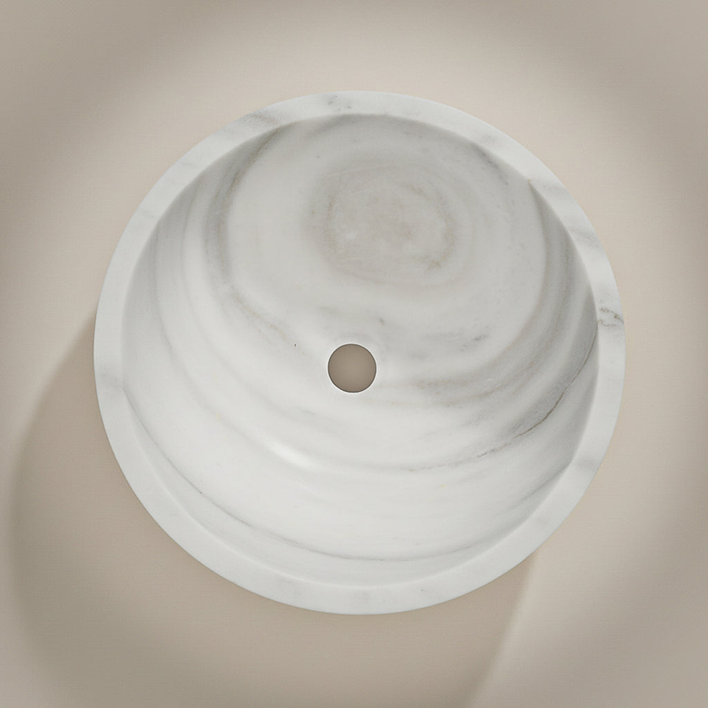 Vasque elodie marbre blanc