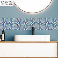 Mosaïque antiques nacre bleu salle de bain