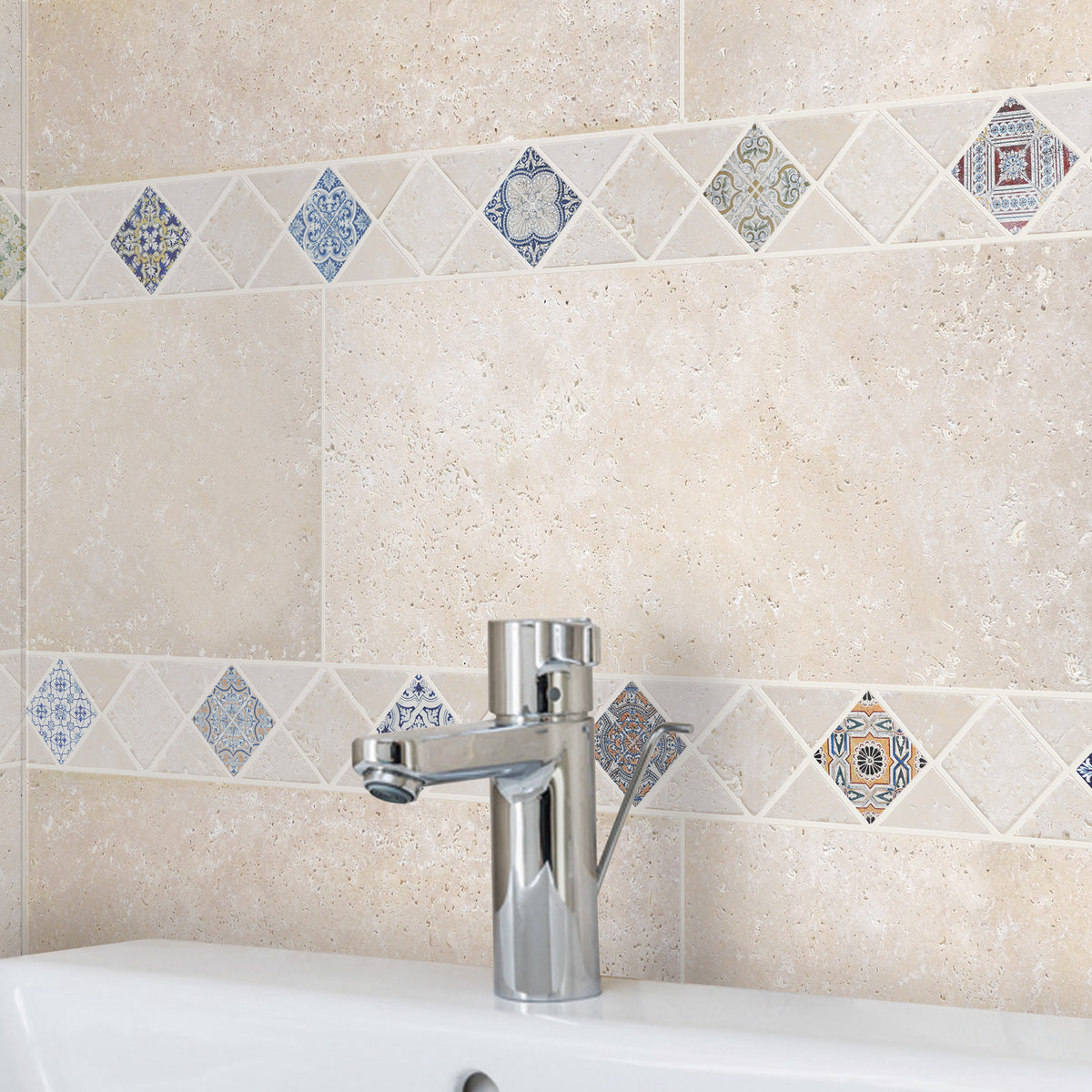 Listel renaissance diagonal décor color