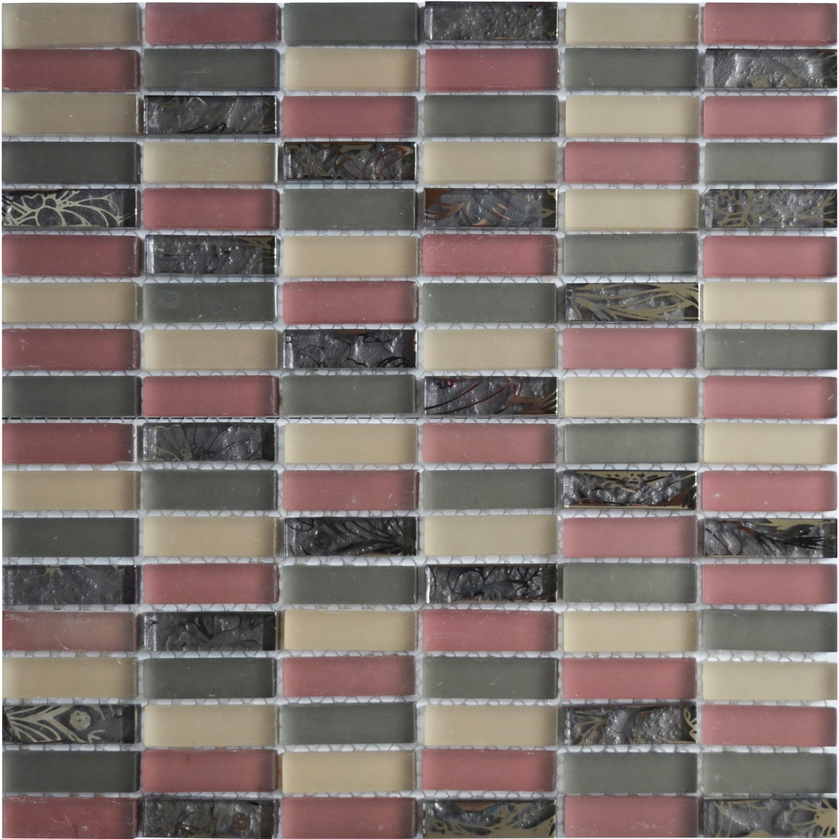 Mosaique contemporains barrette mauve