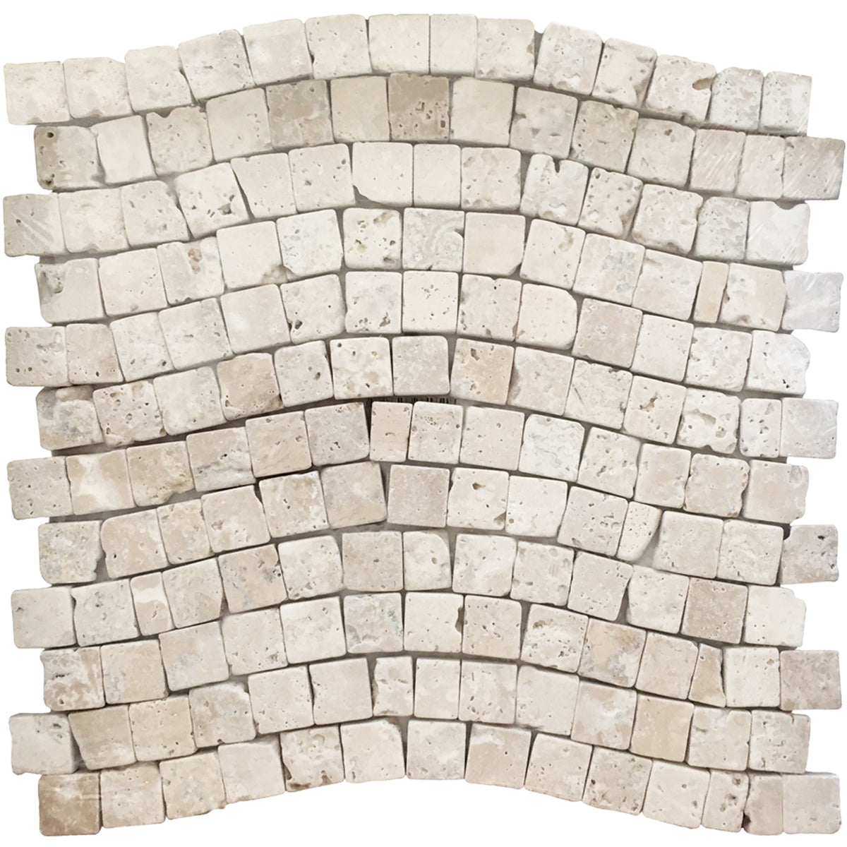 Mosaïque travertin ivoire vague