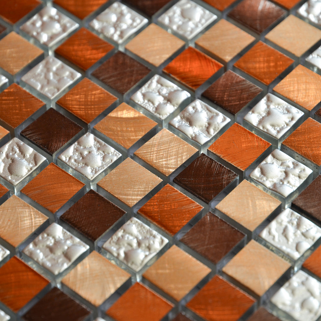 Mosaique verralu martele marron