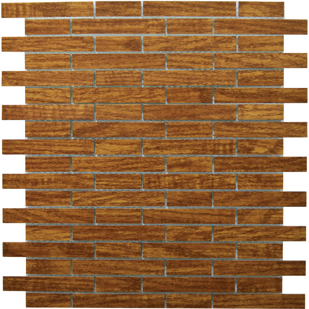 Mosaique verre barrette style bois