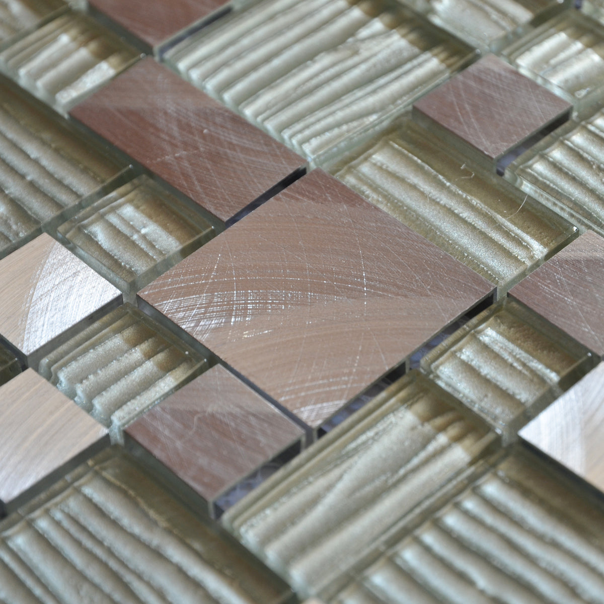 Mosaique verralu strie blanc