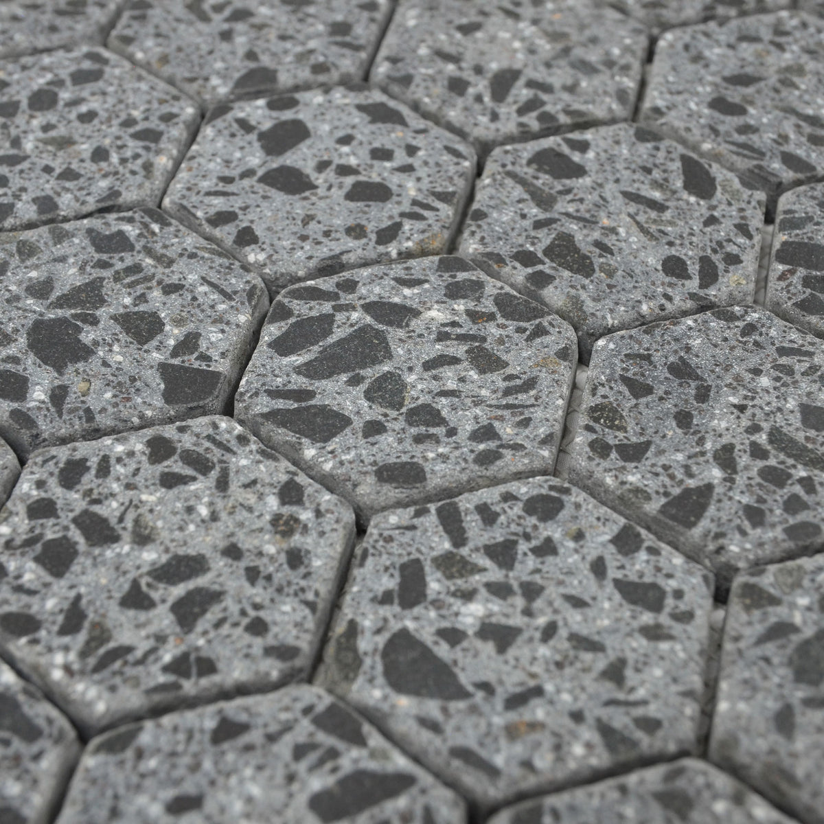 Mosaïque hexagone terrazzo black
