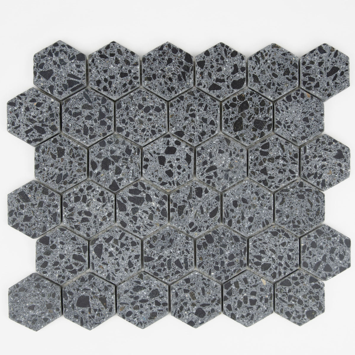 Mosaïque hexagone terrazzo black