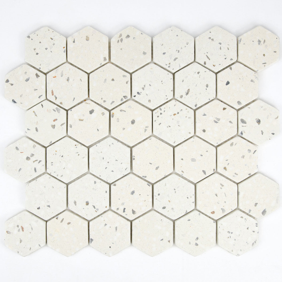 Mosaïque hexagone terrazzo ivoire