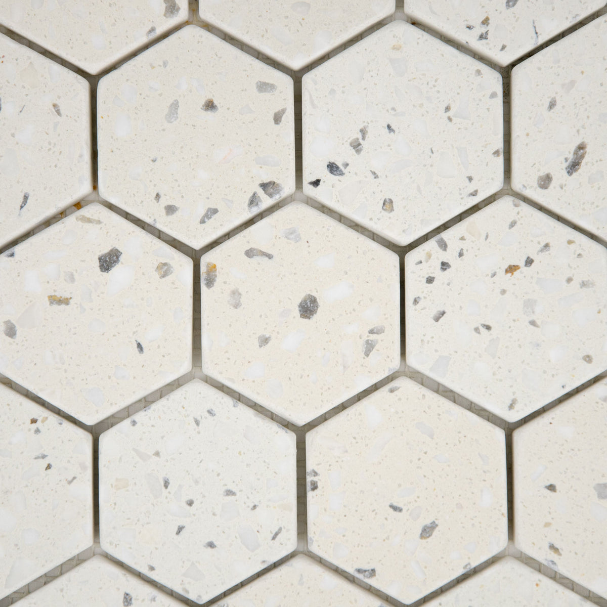 Mosaïque hexagone terrazzo ivoire