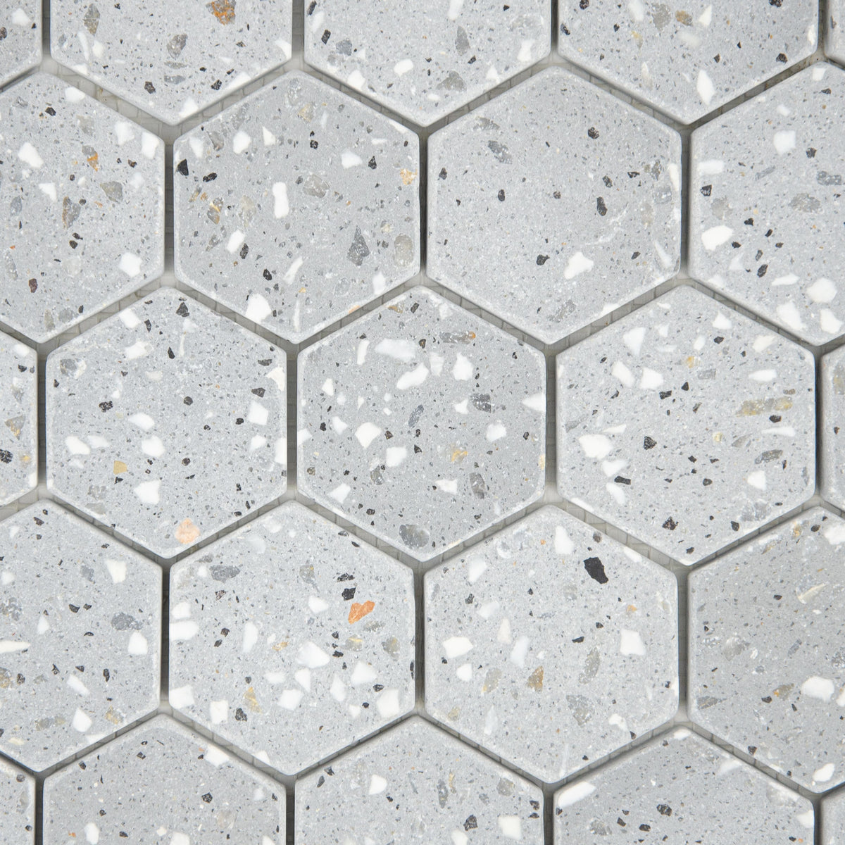 Mosaïque hexagone terrazzo dark grey