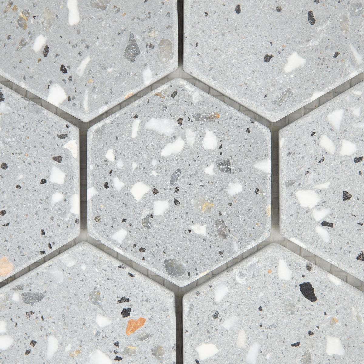Mosaïque hexagone terrazzo dark grey