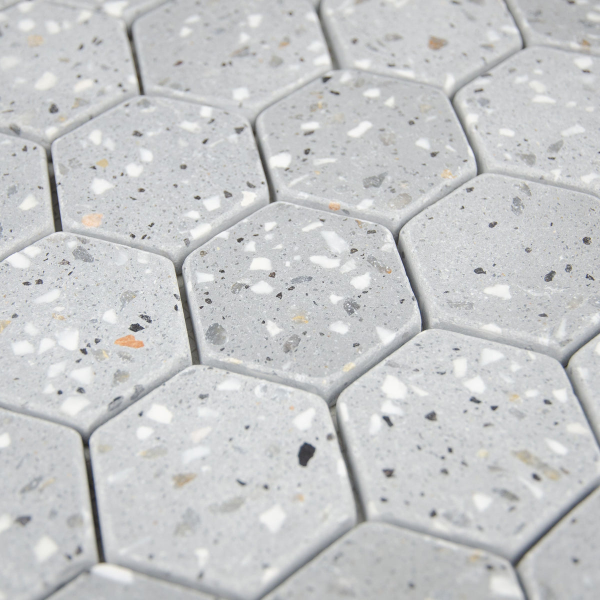 Mosaïque hexagone terrazzo dark grey