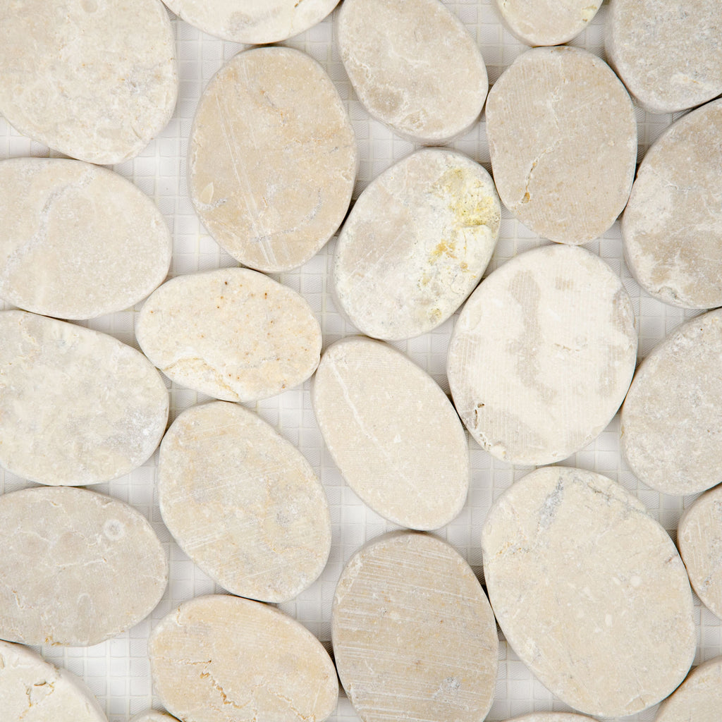 Mosaïque galet scie crème