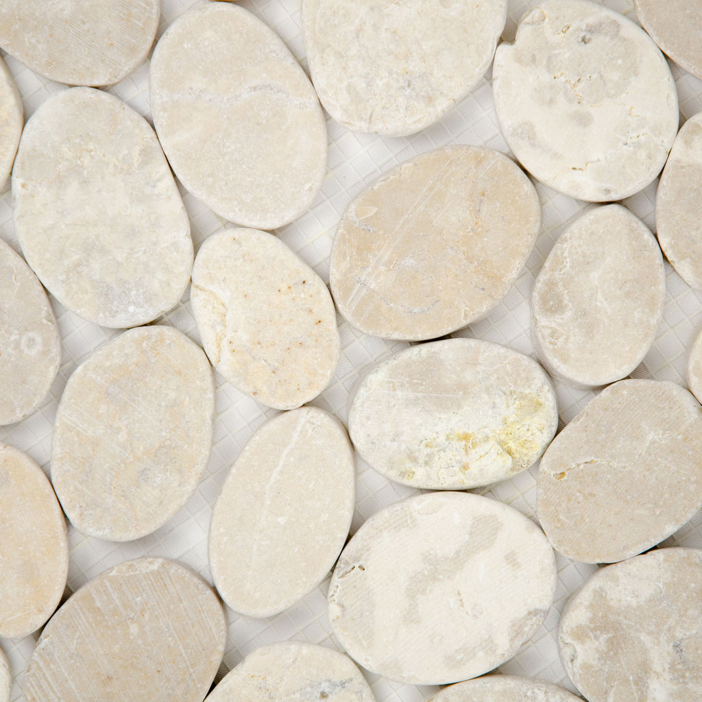Mosaïque galet scie crème