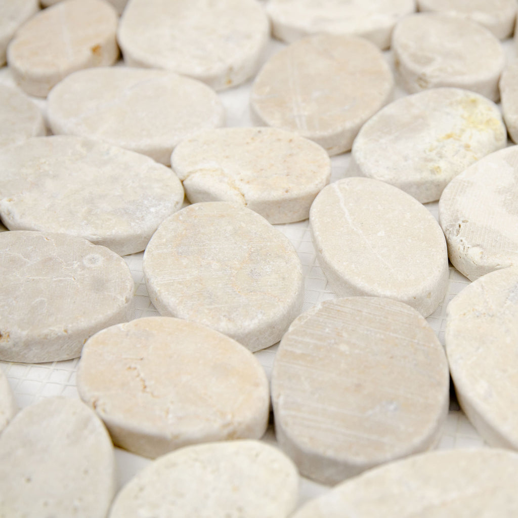 Mosaïque galet scie crème