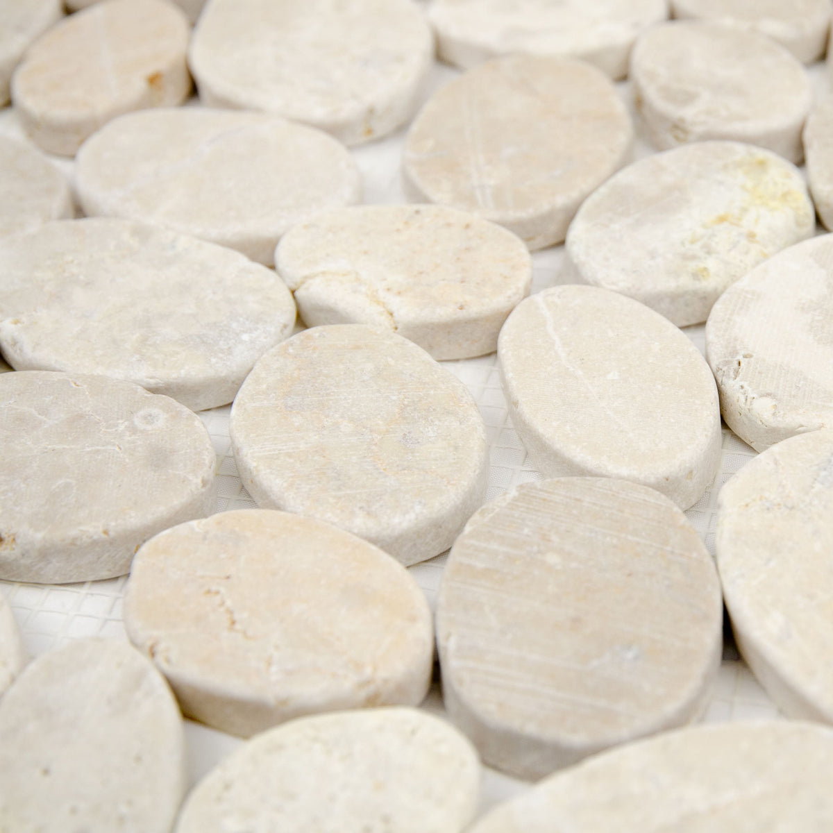 Mosaïque galet scie crème