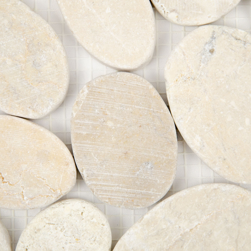 Mosaïque galet scie crème