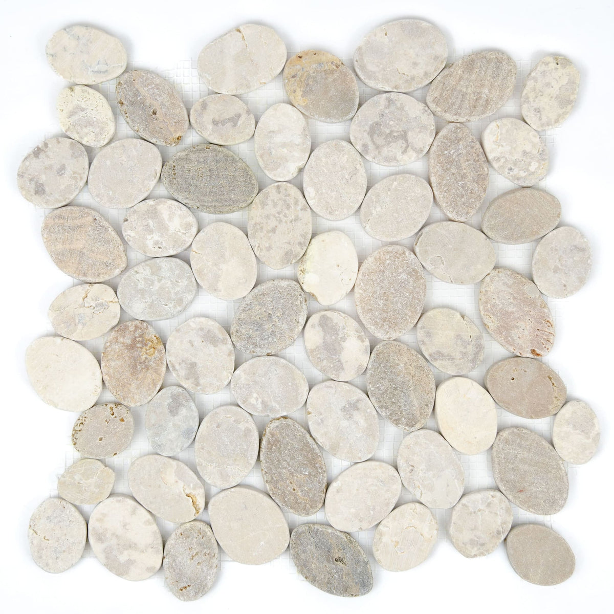 Mosaïque galet scie mix beige