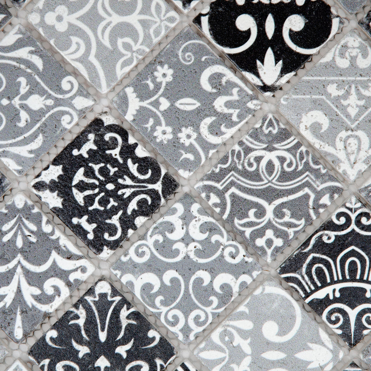 Mosaïque travertin baroque gris