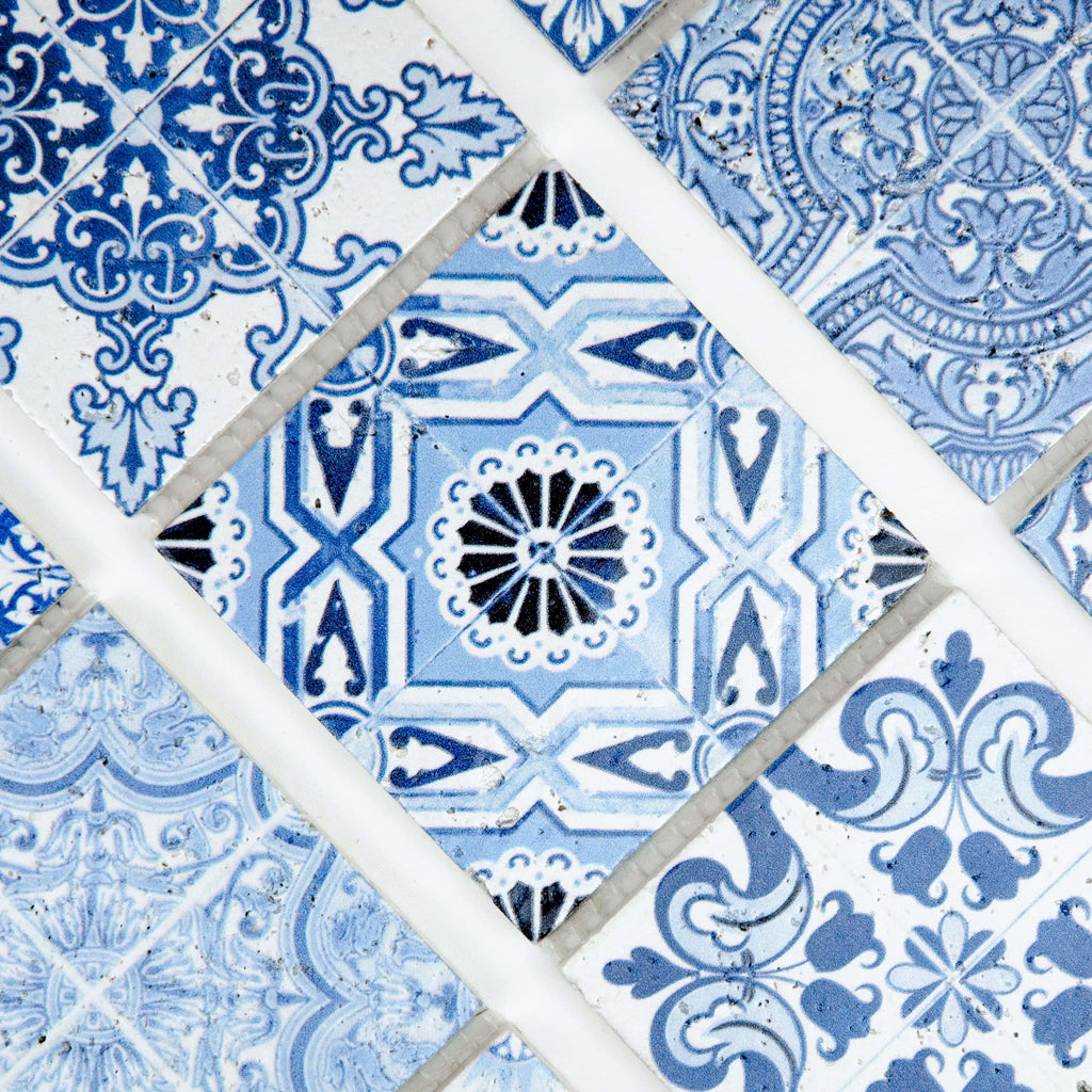 Mosaique decor renaissance travertin decore blue