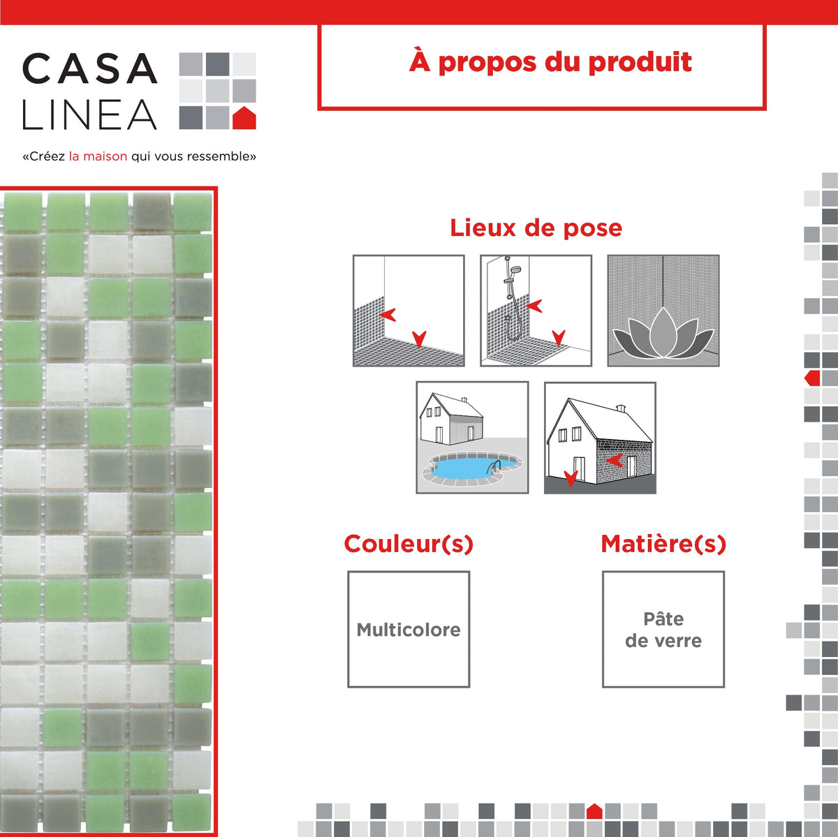 Mosaique classiques miscela grigioverde