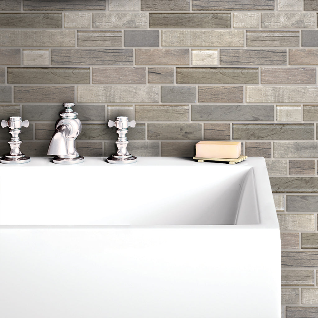 Mosaïque barrette wooden glass dark