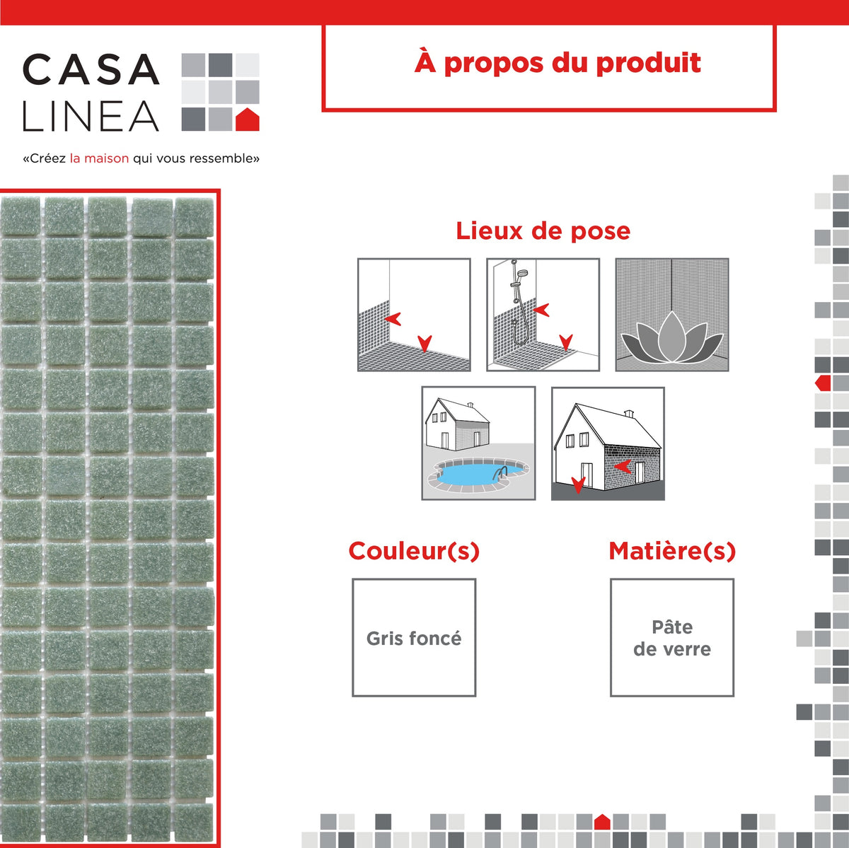 Mosaïque gris foncé