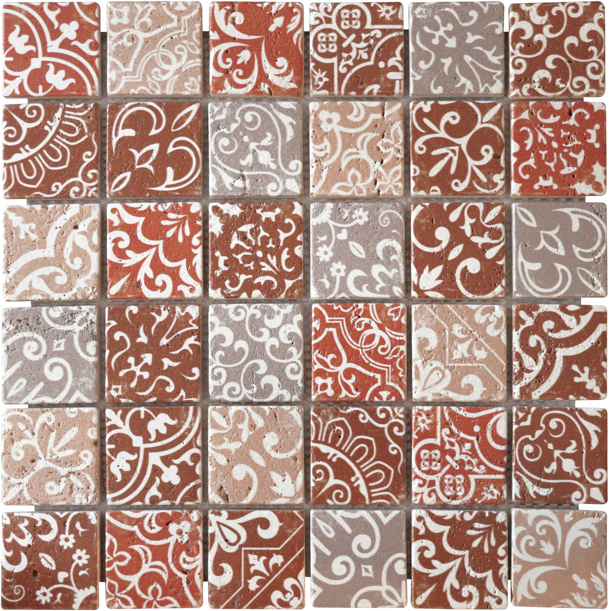 Mosaïque travertin baroque marron