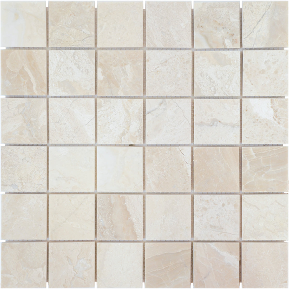 Mosaïque marbre beige poli