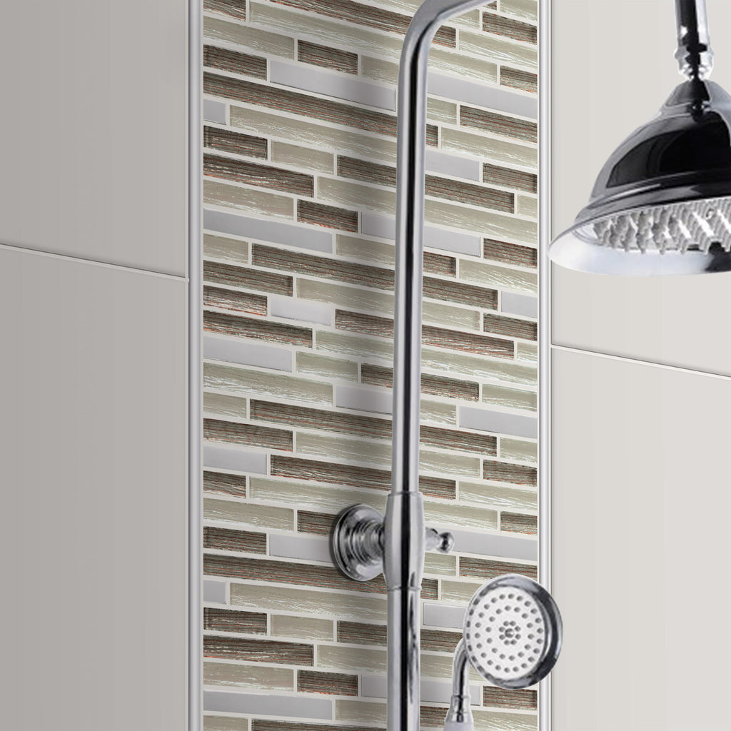 Mosaïque mf tube tissu mix brown