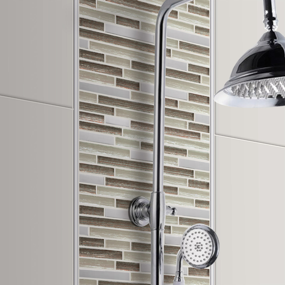 Mosaïque mf tube tissu mix brown