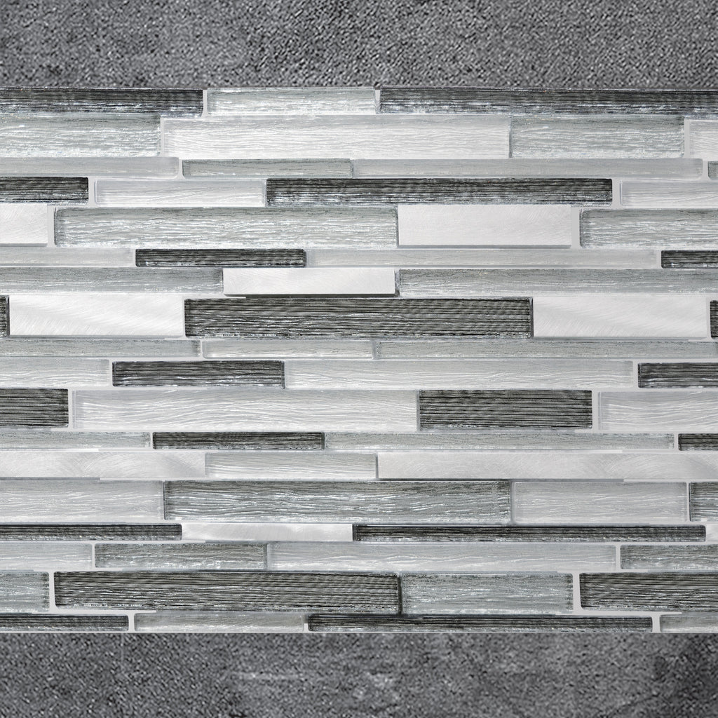 Mosaïque barrette multiformat mix grey alu