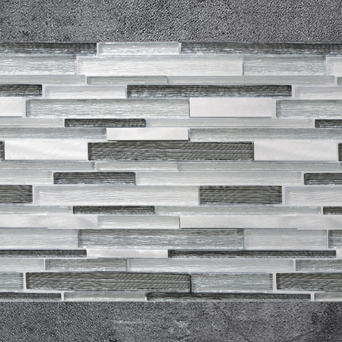 Mosaïque barrette multiformat mix grey alu