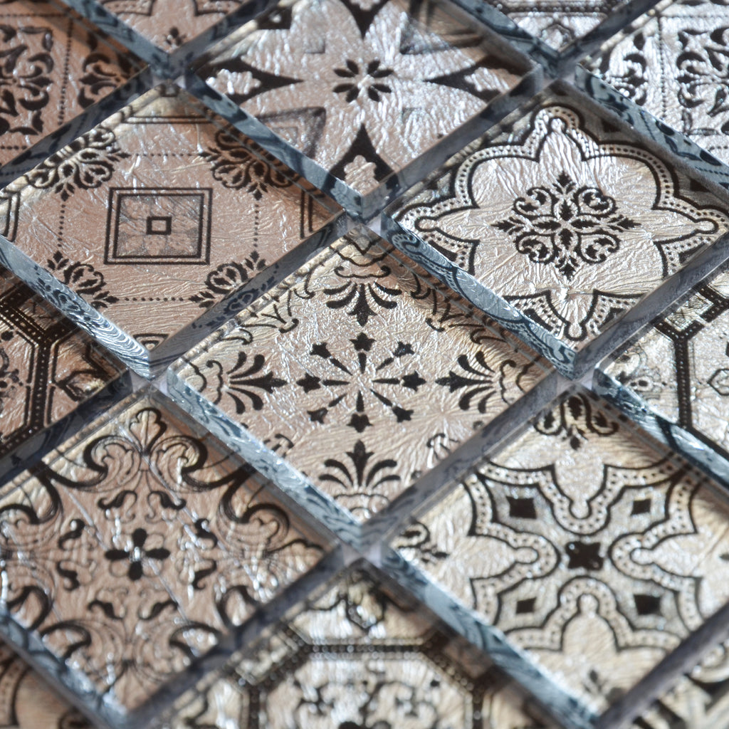 Mosaique arabesque gris