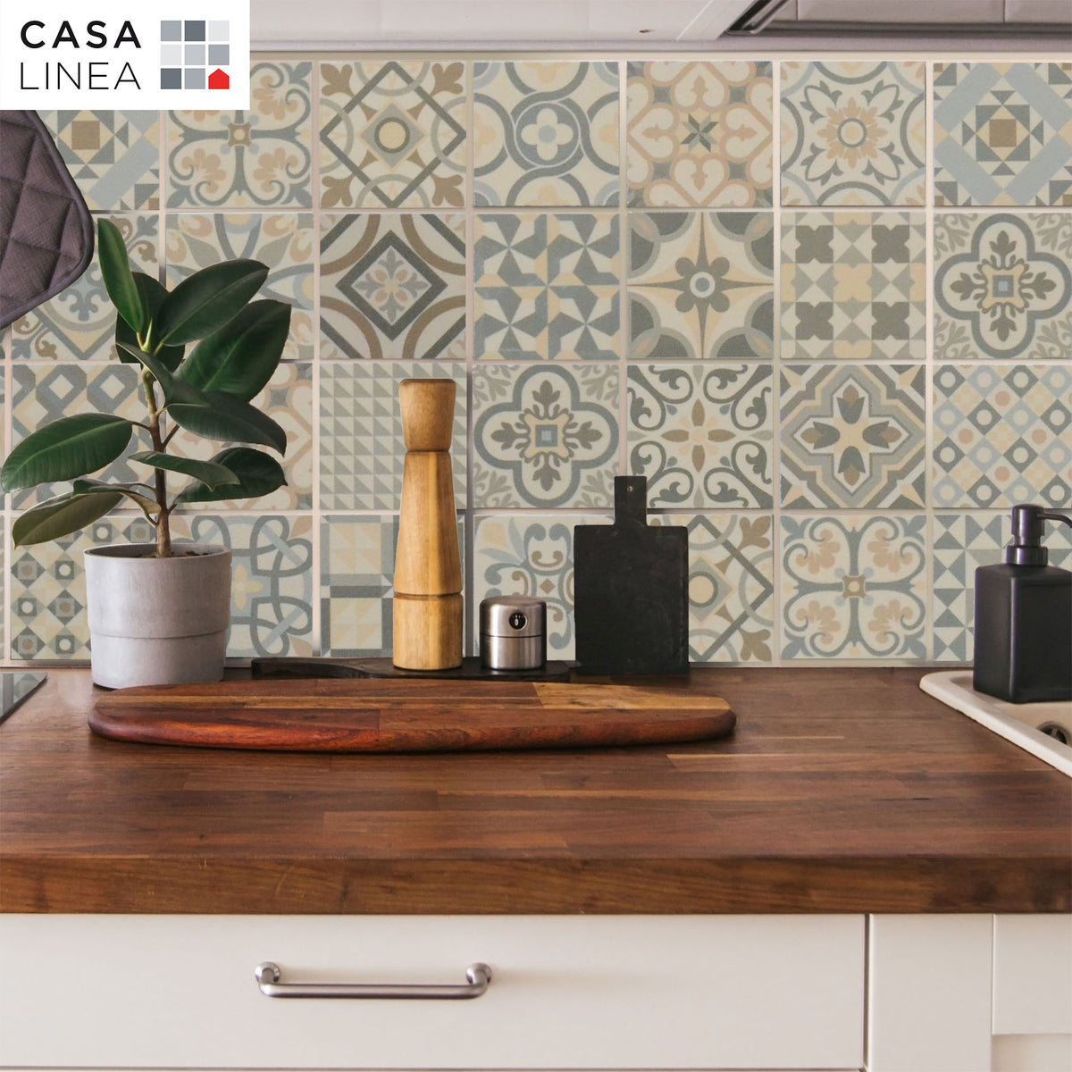 Mosaïque en céramique couleur salle de bain