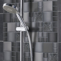 Mosaïque inox verre noir