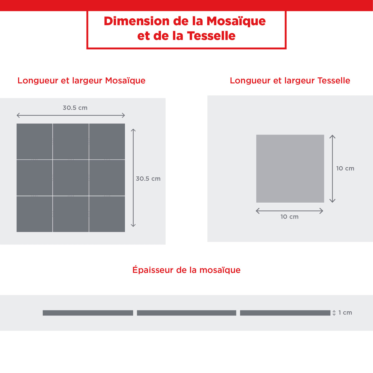 Mosaïque baroque bleu grand format