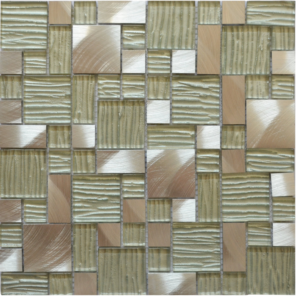 Mosaique verralu strie blanc